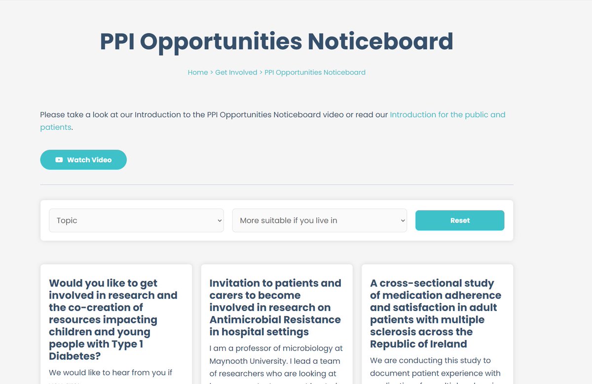 There might be something here for you! Great new research calls for contributors on our PPI Opportunities Noticeboard. Click here and get involved! tinyurl.com/yhbwxkux @IrishResearch @hrbireland @IrishCancerSoc @HSEResearch