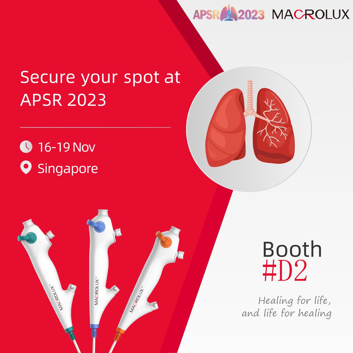 MacroLux Medical (@macroluxmedical) on Twitter photo We're excited to be part of #APSR2023. From November 15th to 18th, we'll be showcasing our #singleuse digital #bronchoscope that advance patient care and respiratory research.
Visit our booth D2 for live demos and insightful discussions.#RespiratoryHealth #GlobalResearch We're excited to be part of #APSR2023. From November 15th to 18th, we'll be showcasing our #singleuse digital #bronchoscope that advance patient care and respiratory research.
Visit our booth D2 for live demos and insightful discussions.#RespiratoryHealth #GlobalResearch