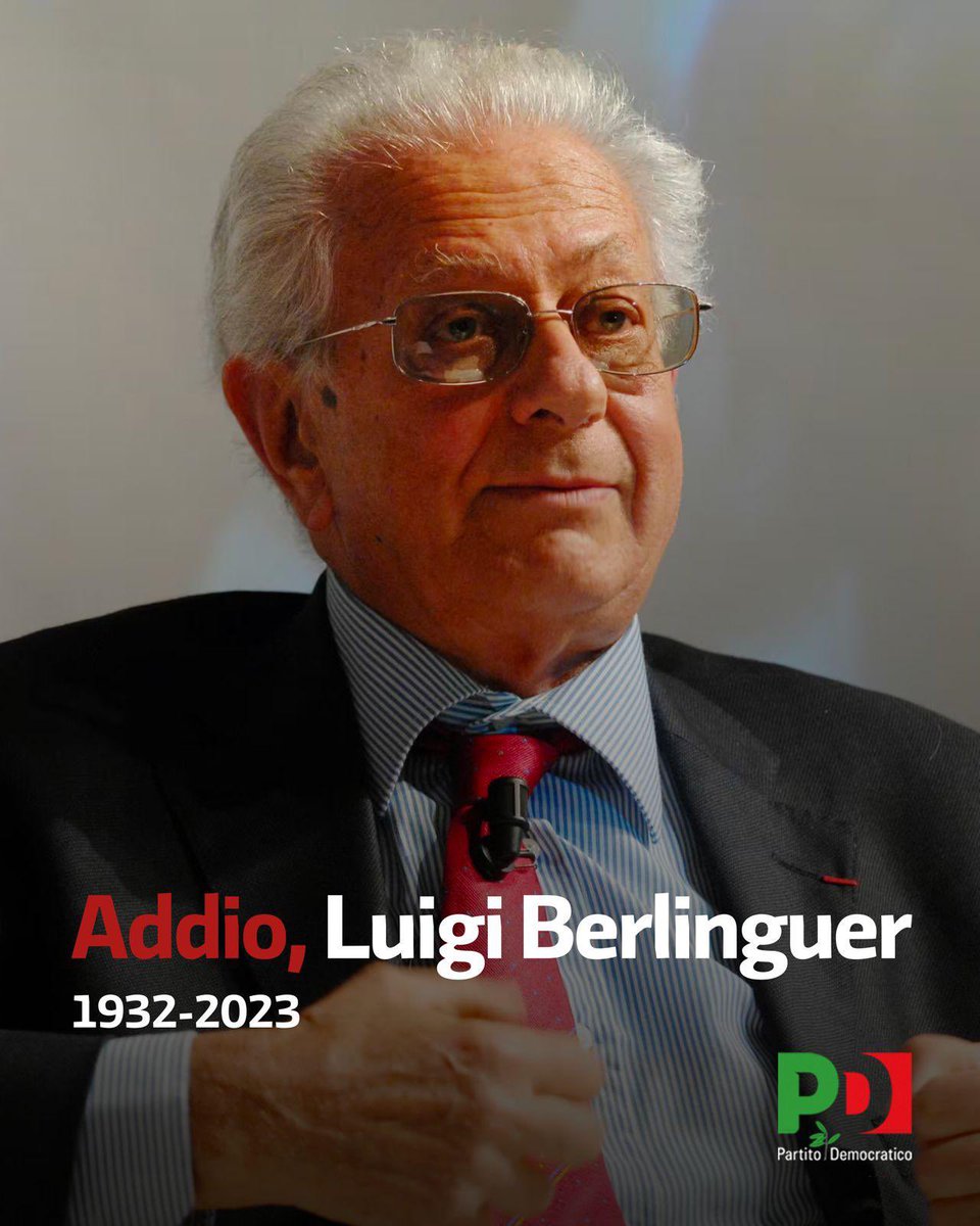 “Esprimo a nome di tutta la comunità democratica profondo cordoglio per la scomparsa di Luigi Berlinguer. Ci lascia una personalità appassionata e impegnata. Lascia a noi l’eredità di avere a cuore, e difendere, il patrimonio inestimabile della nostra cultura politica” <a href="/ellyesse/">Elly Schlein</a>