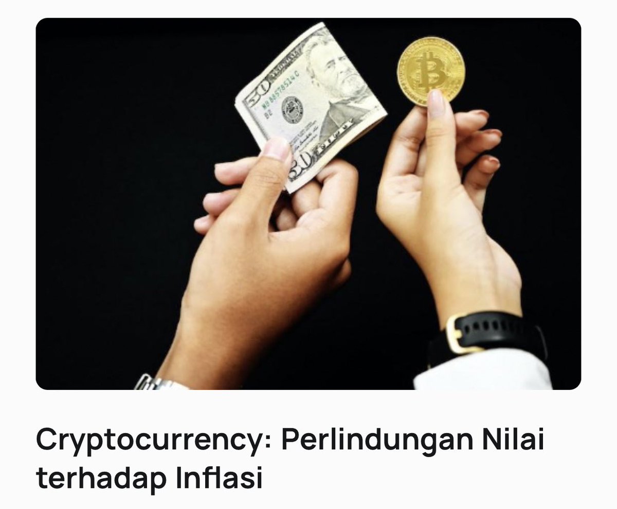 Aidanragman's tweet photo. @CoinExIndonesia #ArtikelCoinEx
Alasan : yaitu Web3 telah merevolusi pengguna Web3 dapat menghasilkan dan memperdagangkan aset digital seperti kripto atau token 
Dan inflasi adalah kenaikan kumulatif dalam biaya barang dan jasa di suatu negara. https://t.co/Ik45FoFW1P