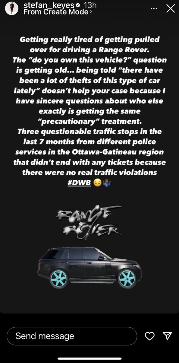.<a href="/Stefan_Keyes/">Stefan Oliver Keyes</a> pulled over by police again. 3 times in 7 months for non-existent “traffic” checks #ottawa #gatineau