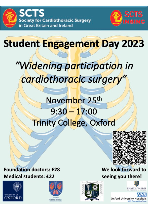 📢We are delighted to announce that Oxford Cardiothoracic Surgery Society and Hugh Cairn’s Surgical Society are hosting this year’s SCTS Student Engagement Day! ✅It is on November 25th. Signup deadline: 9th November. app.medall.org/event-listings…