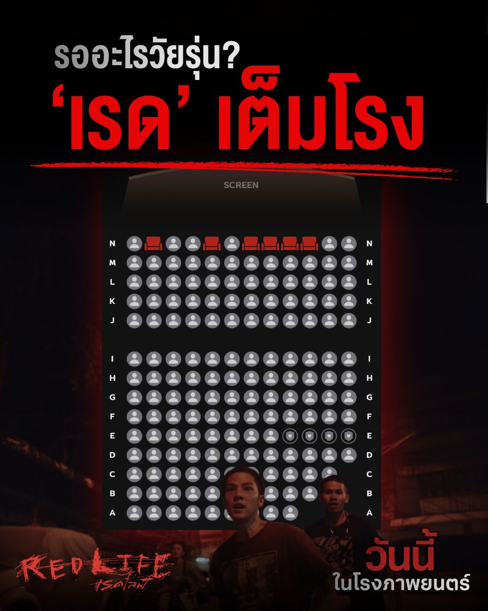 เรดเต็มข้อ ล่อเต็มโรง! ฉายวันแรกก็แรงงส์! เมื่อแฟนหนังพร้อมใจกันไปเรด

ใครยังลังเลอยู่ ต้องไปดูให้รู้แล้วปะ?

#RedLife #เรดไลฟ์ #เรื่องรักโลกไม่สวย
วันนี้ ในโรงภาพยนตร์

เช็กรอบและจองบัตรได้ที่: bit.ly/m/RedLifeFilms

#RedLifeFilms
#BrandThinkCinema