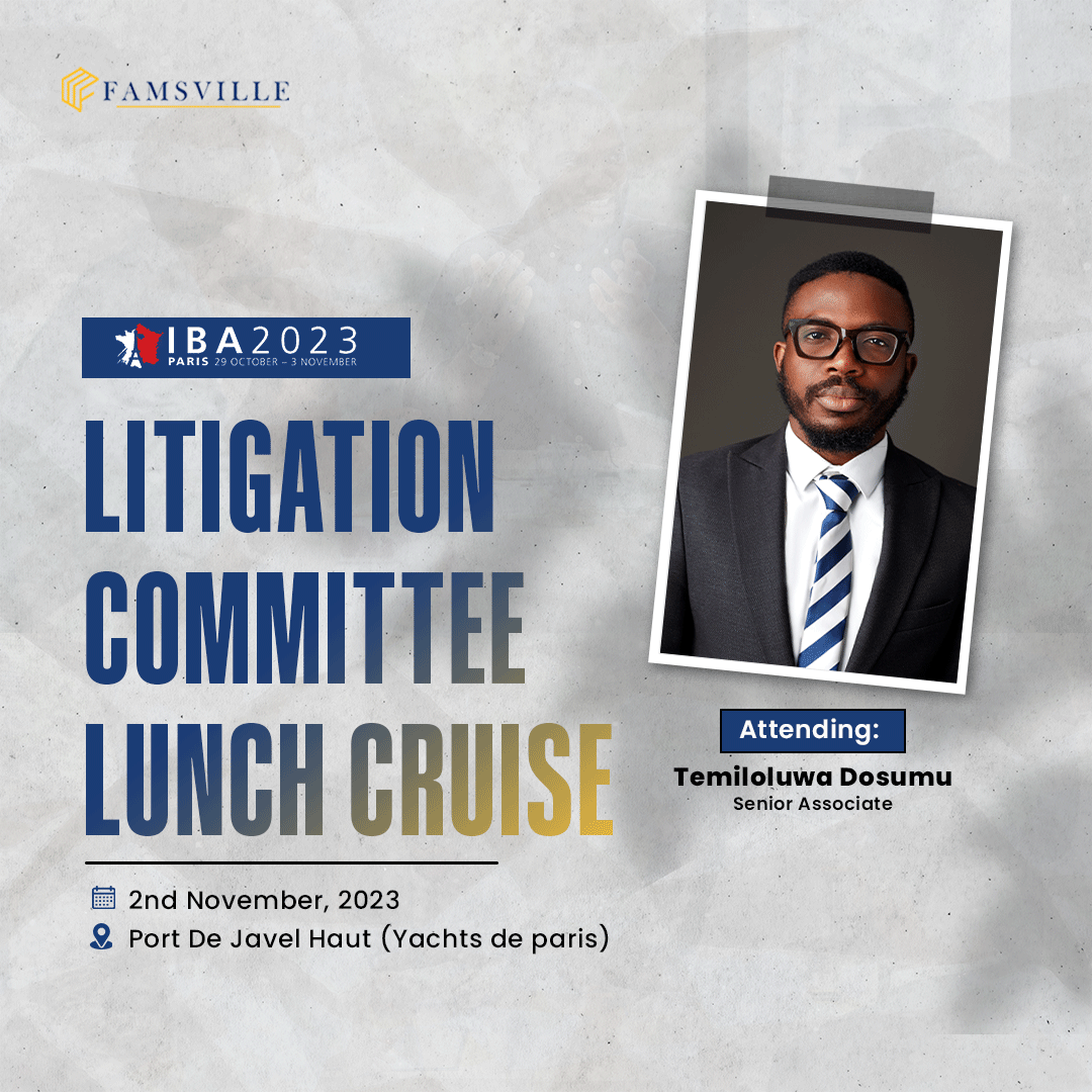 famsville_'s tweet photo. Temiloluwa Dosumu will be attending IBA's Litigation Committee Lunch Cruise today at Port De Javel Haut (Yachts de paris)
#Famsville #litigation #IBALitigation #internationallitigation #GlobalLegalCommunity #LegalNetworking #InternationalLaw #LegalEvents #ParisConference https://t.co/Na2yaEmIY5