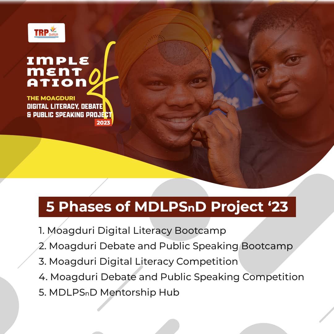 GomnaIbrahim1's tweet photo. The IMPLEMENTATION of the Moagduri Digital Literacy, Public Speaking and Debate Project '23 would be held on 5 phases.

Each phase would be given extensive attention and resources all aimed at maximizing the impact of the groundbreaking project.

#transformationbeyond
#MDLPSnD https://t.co/U9Nxadkm31