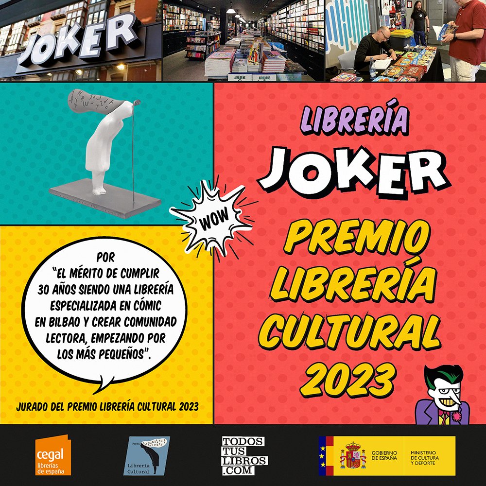 LibreriasCEGAL's tweet image. 📢🏆 La librería @comicsjoker Premio Librería Cultural 2023 por "cumplir 30 años siendo una librería especializada en cómic en Bilbao y crear comunidad lectora, empezando por los más pequeños".

👉Artículo en nuestra web: tinyurl.com/PLC-Joker-2023

#PLC2023 #PremioLibreríaCultural