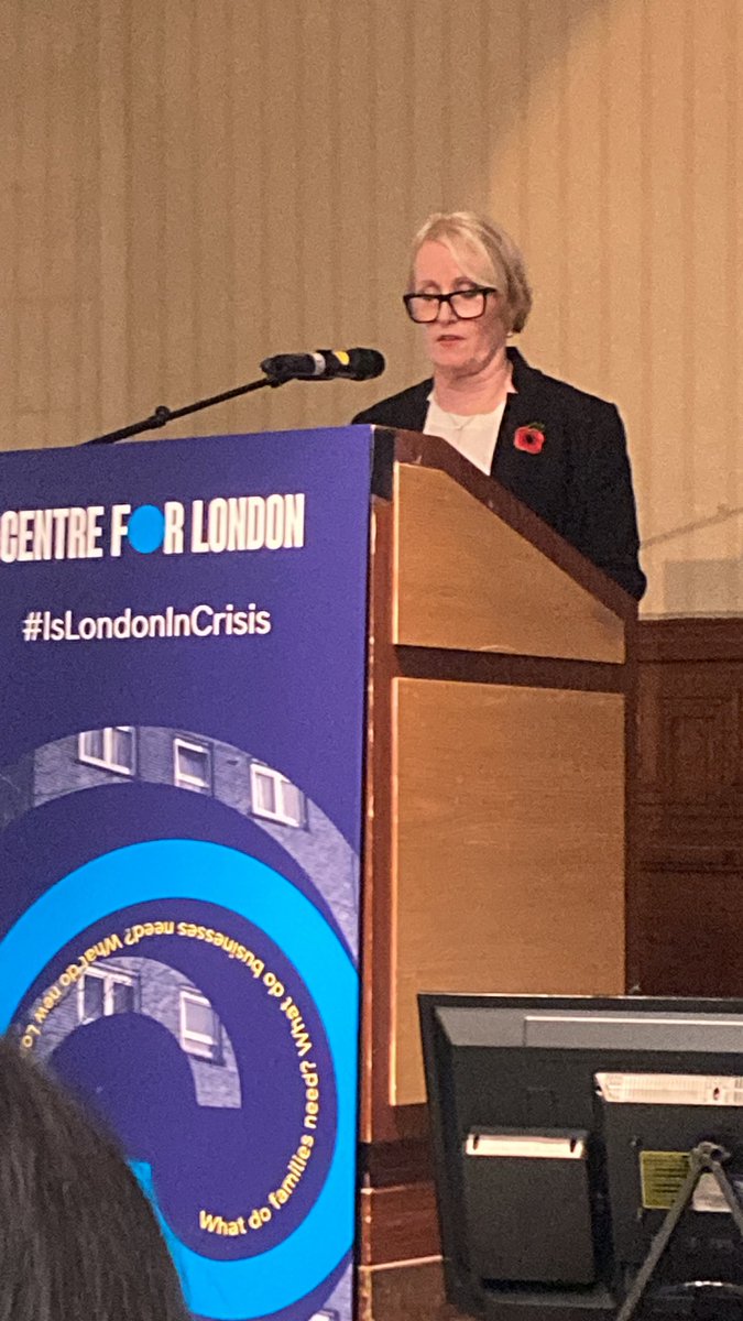 FairLondon's tweet photo. #IsLondonInCrisis
Fiona Fletcher Smith , Chair of @centreforlondon answers yes. 1 in 23 kids in London spent last night in temp accommodation, a city the size of Oxford homeless in London. #TaxTheRich https://t.co/FgGlKqQKyK