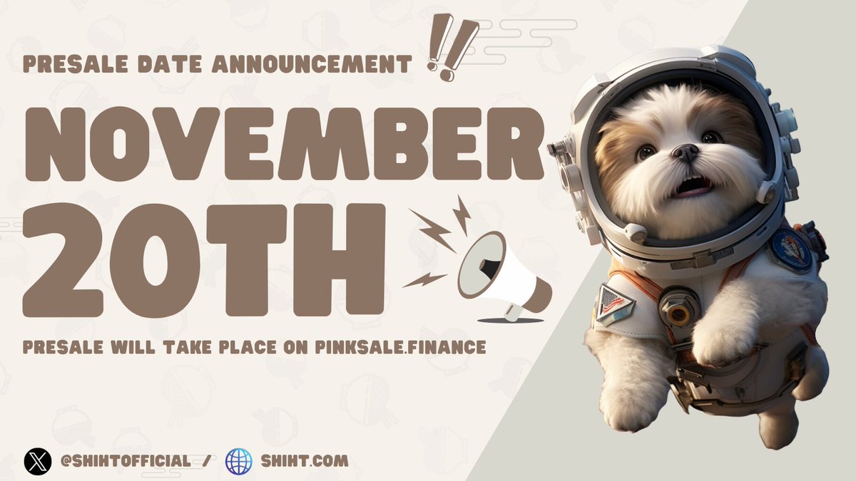 Thank you to everyone who has contributed towards making this happen 🙏

➡️Presale Date: 20th November 2023 
➡️Website: shiht.com

➡️Join our community on Discord to learn more!

#crypto #memecoin #BSC #airdrop #ico #binancesmartchain #altcoin
