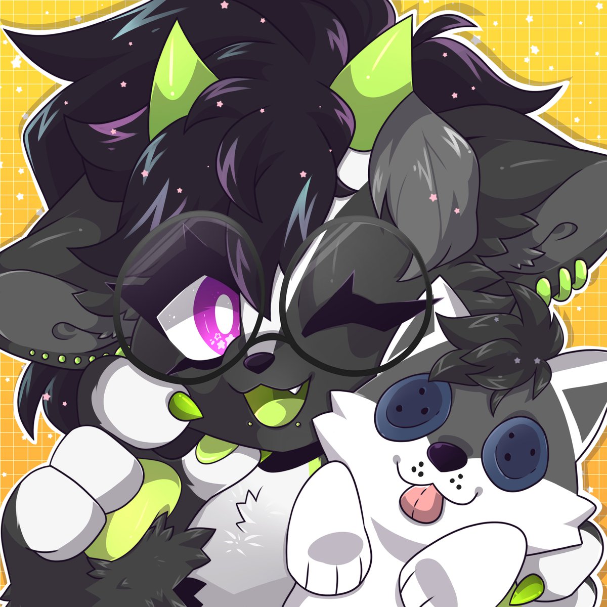 Lovely new icon made by @TOXIKAIJU of me and my bebe Lumi 💙💙💚💚