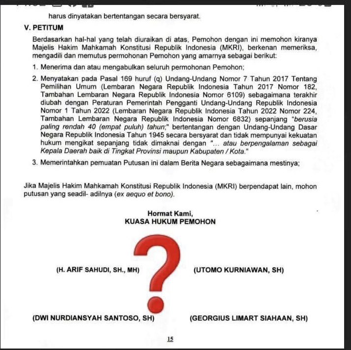 Gugatan Almas Janggal Fakta baru terungkap dalam sidang Majelis Kehormatan Mahkamah Konstitusi (MKMK) berkaitan dengan Putusan MK Nomor 90/PUU-XXI/2023 yang dianggap memuat konflik kepentingan. Dalam sidang pemeriksaan salah satu pelapor, Perhimpunan Bantuan Hukum Indonesia