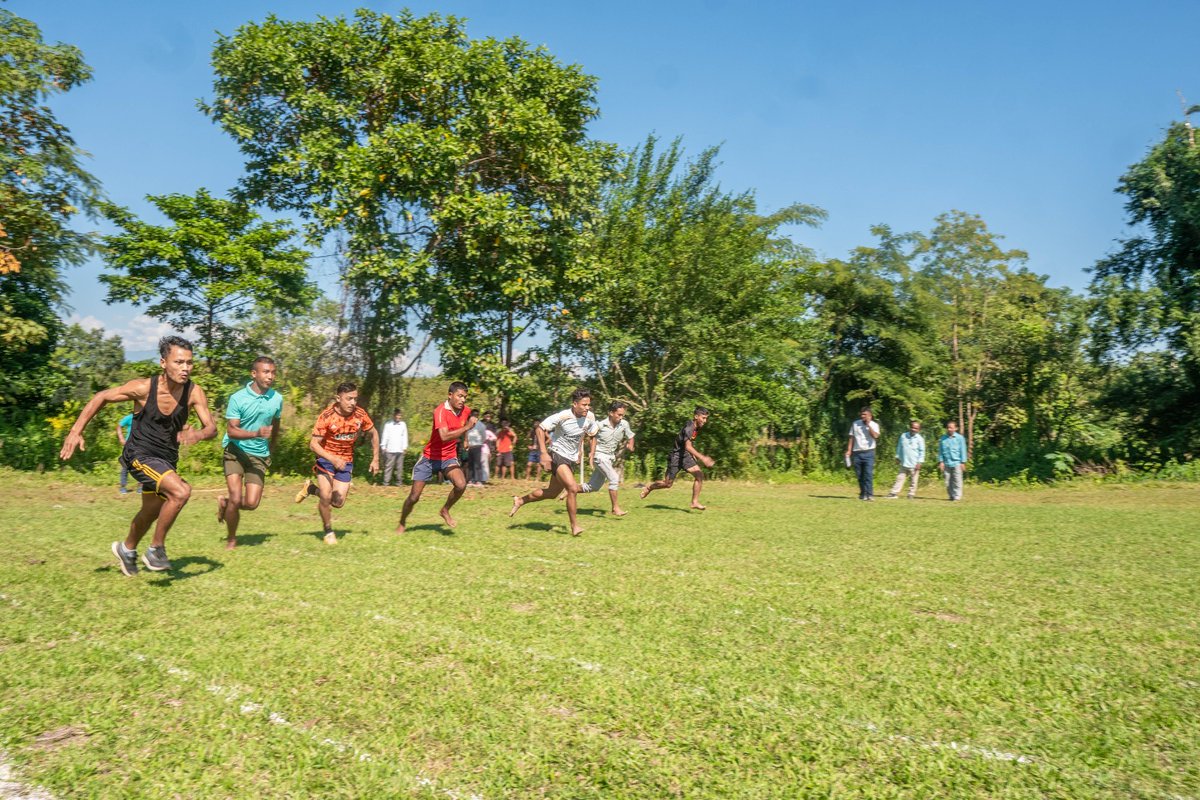 Axom Khel Maharan was flagged off on 01.10.2023 at Udalguri District. Sharing some moments of the District Commissioner's visit to Sonaigaon VCDC, Udalguri Dev. Block on the first day events of the VCDC-level games.