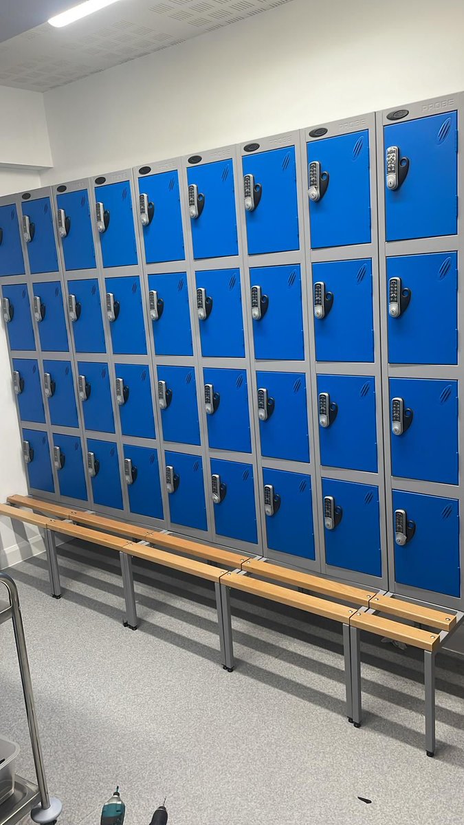 We don't just do tables and chairs Have a look at this recent installation for a changing facility including lockers fit with RFID locks for easy access. #LevantOfficeInteriors #OfficeFurniture #OfficeDesign #OfficeInteriors