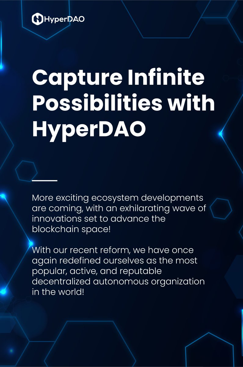 Hdao_Official's tweet photo. Capture Infinite Possibilities with HyperDAO

More exciting ecosystem developments are coming,
with an exhilarating wave of innovations set to advance the blockchain space!

HyperDAO The Leading DAO Governed Decentralised Charity Platform https://t.co/MqmjbptzkU