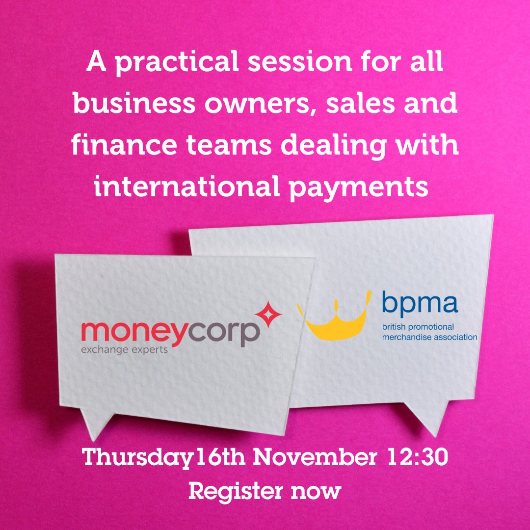 Join us for a practical session for all business owners, sales and finance teams dealing with international payments on 16th November 12:30 Register here ow.ly/tglT50Q2UVB @moneycorp
