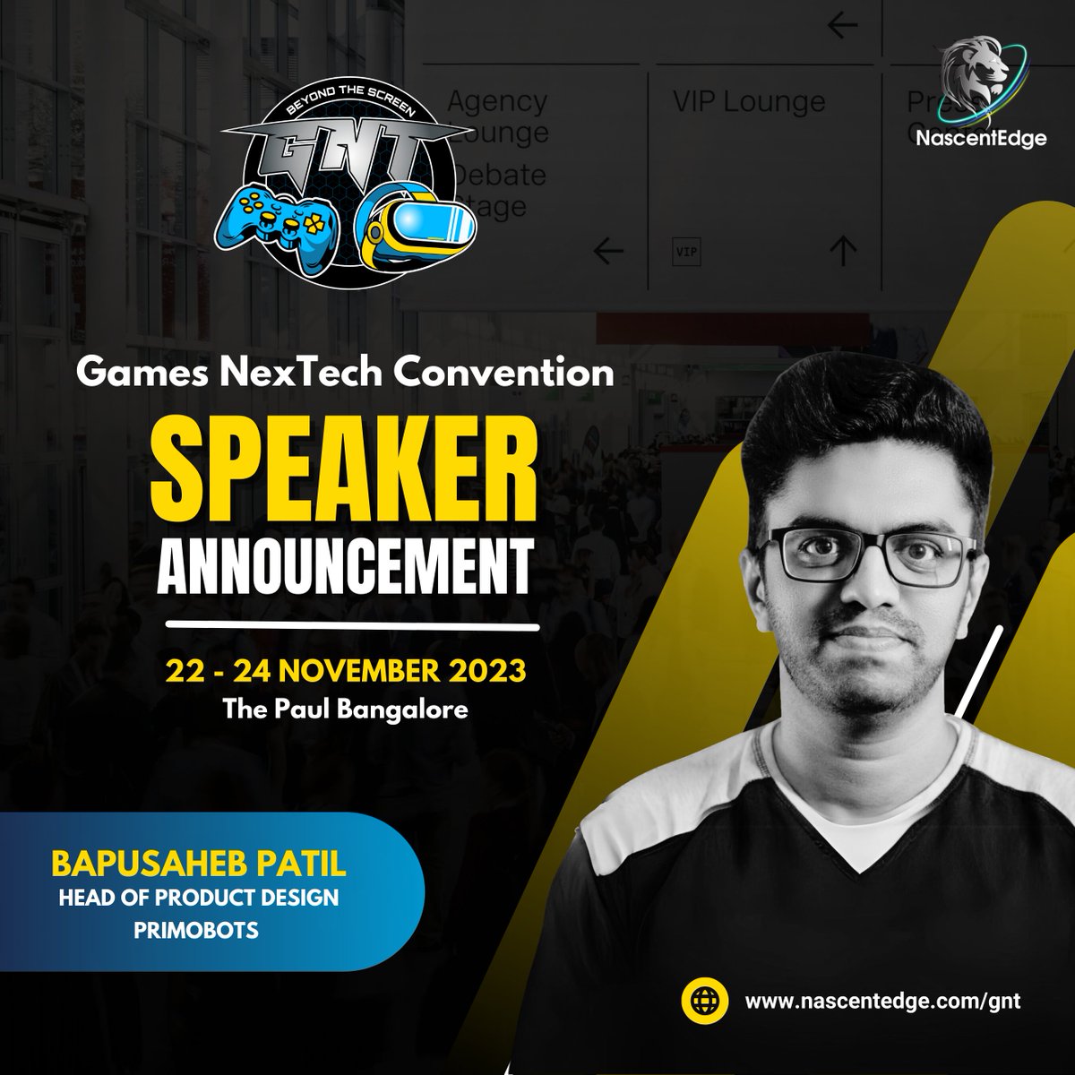 🎙️ Attention Gaming Enthusiasts! We're thrilled to announce the inclusion of Bapusaheb Patil, a trailblazing speaker, at the highly anticipated Games NexTech (GNT) Convention 2023.
🗓️ Nov 22-24
🏢 Venue: The Paul Bangalore
 Register today at lnkd.in/dGu3YDxz
