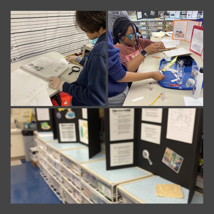 CHDerrington's tweet photo. Cracking the case in #NHEThinkTank. Although the crimes were fake, the learning and fun were real! Ss analyzed blood, handwriting, fingerprints, lip prints, and used other investigative tools to identify culprits. @nheptafalcons #RISDWeAreOne @nherisd #RISDBelieves https://t.co/4i5Gez057p