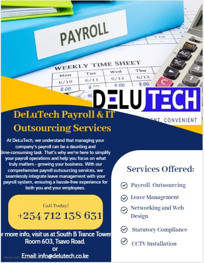 Dentmbugua's tweet photo. @biz_kot Empowering Your Business at Every Turn: DeluTech - Uniting Networking, Security, Web Dev, Payroll Solutions, and Tax Compliance. Dial (+254712138631) Now to Unlock Success with a Customized Quote. https://t.co/uk2yoKMer6