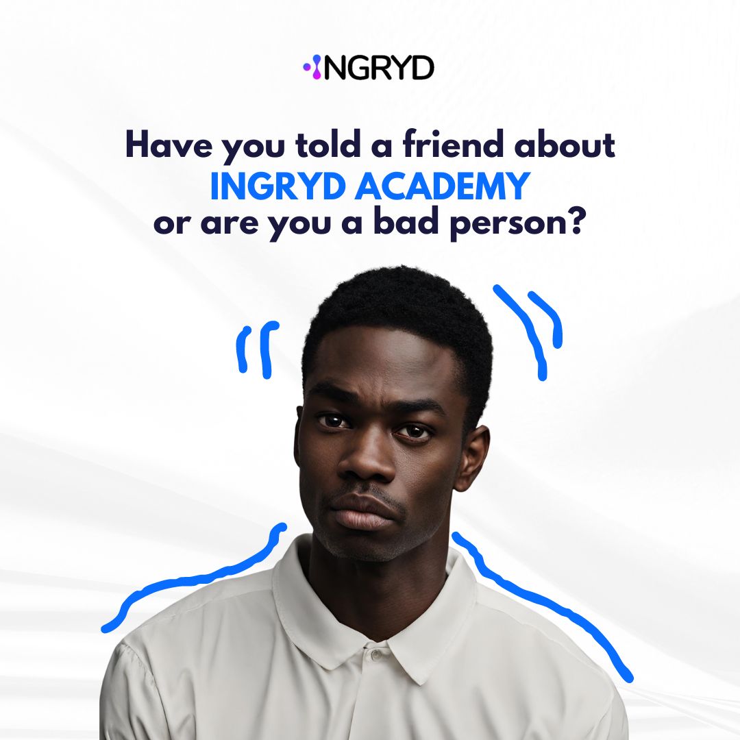 Well, what’s the proof that you’re not actually a bad person if you haven’t told them about Ingryd Academy yet?

Are you hoarding updates in 2023?😊

Tag your friends and family in the comments below

#techcourses #techcareer #ingrydacademy #ITcareer #ITtraining