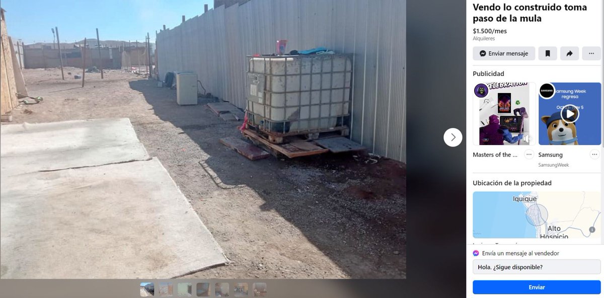 hansgotterbarm's tweet photo. TOMA DEL PASO LA MULA🔴 Desde el @MinisterioBBNN confirman que hay organizaciones criminales que lotean terrenos, construyen viviendas y las venden por redes sociales: media hectárea podría superar los $10 millones @Cooperativa #AltoHospicio #Tarapacá #Iquique https://t.co/G3Zp6JJwns