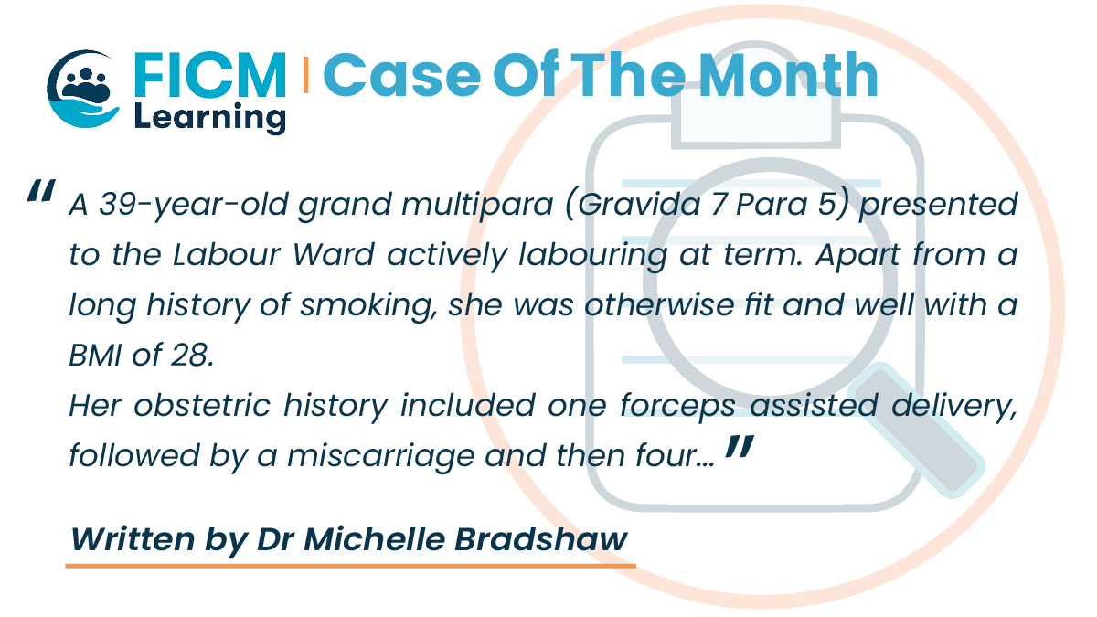 It's #FAOMed Thursday and today we have a new #FICMLearning Case of the Month on Major Obstetric Haemorrhage - Part 1, written by Dr Michelle Bradshaw. Click here for the case: bit.ly/COTMMajorObste…