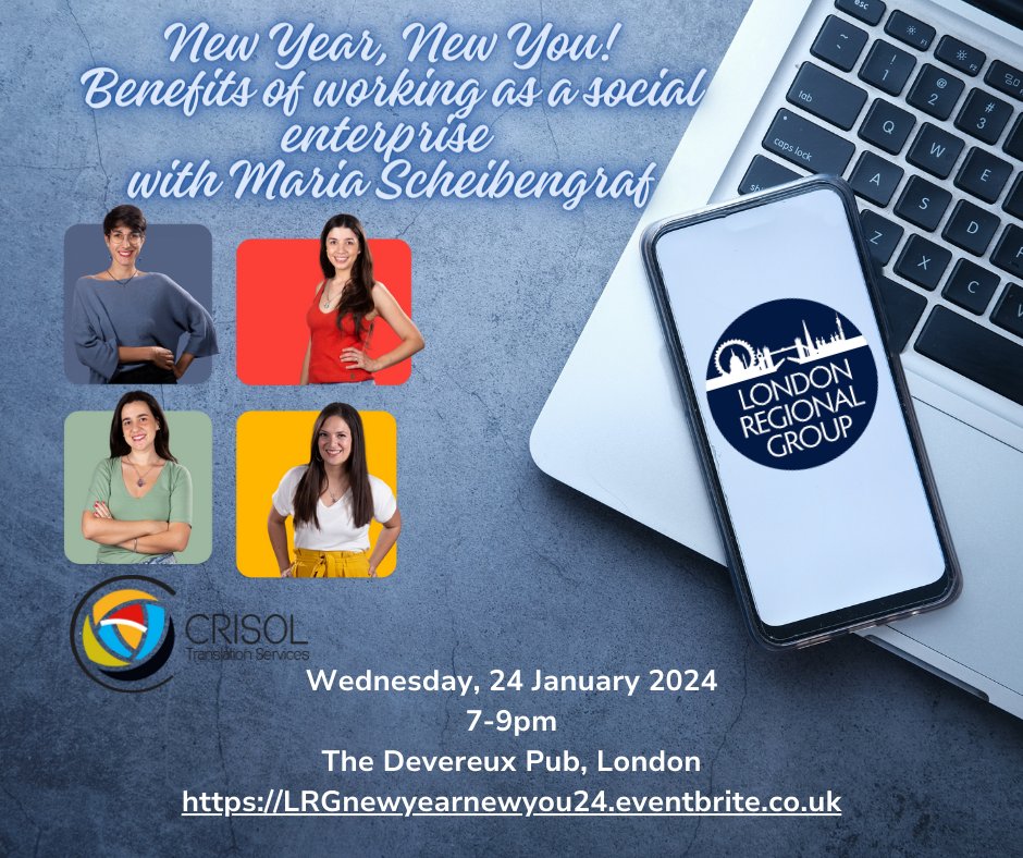 New date for your diary! New event: The benefits of working as a social enterprise

Wed, 24 January 2024, 7-9pm at the Devereux Pub

To book: LRGnewyearnewyou24.eventbrite.co.uk

We hope to see as many of you as possible.