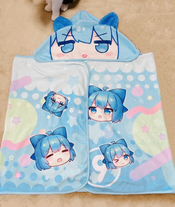 チルノちゃんになれるフードタオルを作りました 