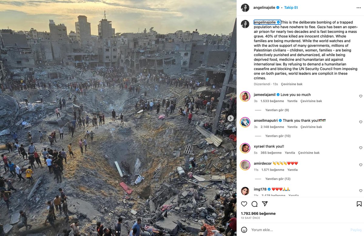 gundemedairhs's tweet photo. Dünyaca ünlü Holywood yıldızı Angelina Jolie'nin İsrail'in katlettiği Filistin halkının acılarını paylaşarak dünyaya çağrıda bulunduğu saatlerde, Türkiye'nin ünlü isimlerinden Hadise, Cadılar Bayramı temalı pozlar vererek hayranlarından büyük beğeni aldı.