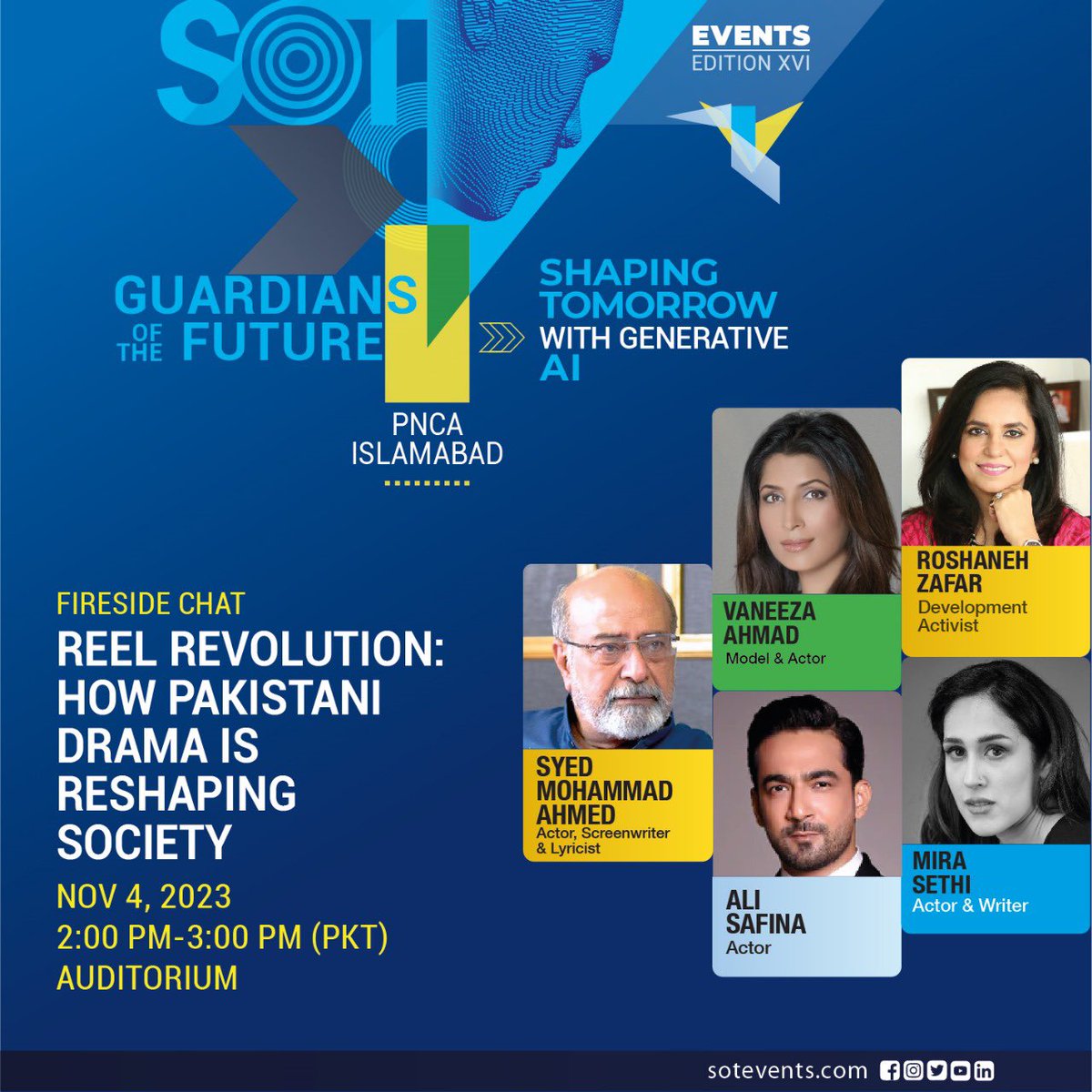 Look forward to being a part of this years @SOTevents happening in Islamabad. See you all there. Register for free to become a part of #Guardiansofthefuture at sotevents.com