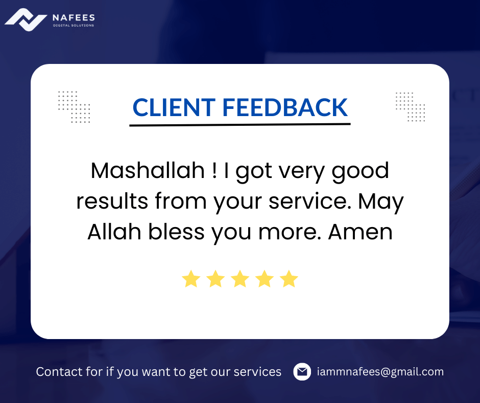 iammnafees's tweet photo. Great results with your service! Many thanks and blessings! 🙏 #ClientFeedback https://t.co/HqSj7V0YkA
