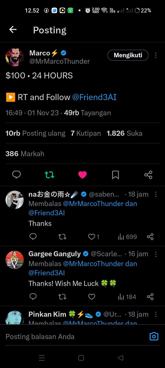Didi19sy's tweet photo. @MrMarcoThunder @Friend3AI proof
Please,,, big win big win big win. https://t.co/DmlIiV5aL5