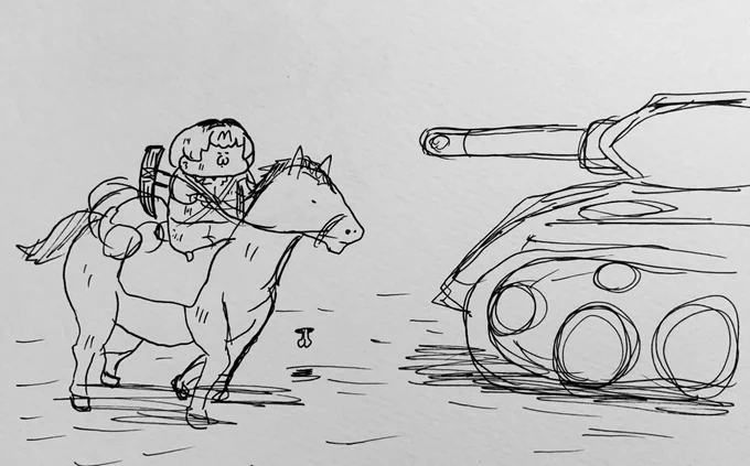 軍隊とすれ違うサーバルちゃん