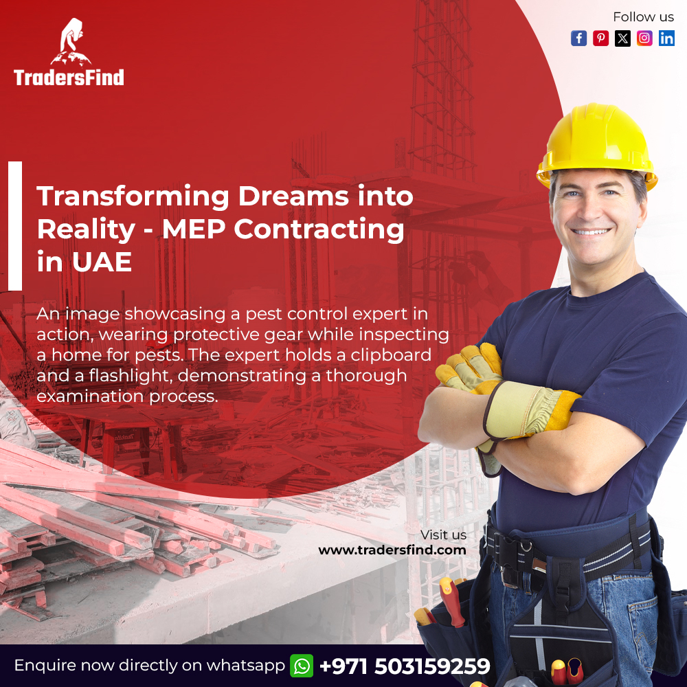 Let the sparks fly and the ideas flow in the world of MEP Contracting! 🌟

tradersfind.com/category/mep-c…

Visit us: tradersfind.com
Whatsapp us +971 503159259

#mepcontracting #uaeconstruction #tradersfind #innovationinmep #buildingdreams #b2bportal #connectingbusinesses #uae