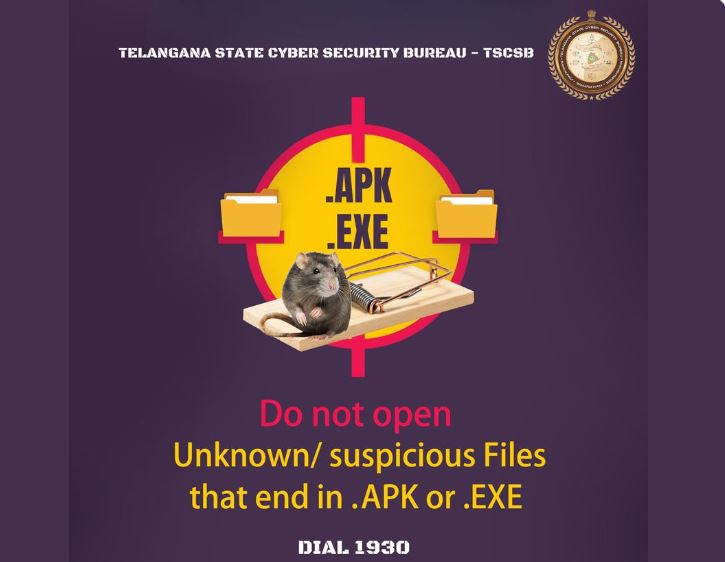 SHO_Falaknuma's tweet photo. #Beware! Do not open unknown .apk or .exe files, cyber fraud traps are laid out everywhere.
Immediately #Dial1930 in case of online financial fraud, the concerned police will handle your complaint. You can report any #cybercrime at https://t.co/vM8xRut12L
#Fake_Apk #TSCSB. https://t.co/VidFIArXKR