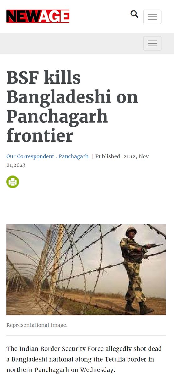 bd_public's tweet photo. #BSF kills Bangladeshi on Panchagarh frontier

#Border_killing #india #India_Bangladesh_Border
পঞ্চগড় সীমান্তে ১ বাংলাদেশিকে হত্যা করেছে বিএসএফ https://t.co/9fPPp9rjP3