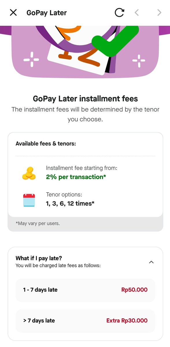 mochaorlatte's tweet photo. @discountfess Ga ngasih tau dari awal gimana? Kamunya yg ga teliti asal make tanpa cari tau s&amp;knya. Jelas2 di page gopaylater udah ada informasinya https://t.co/zmfI92jCtK