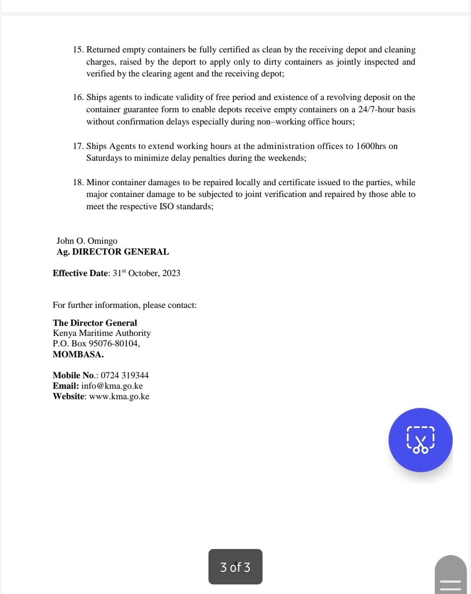 Kenya Maritime Authority official tweet media
