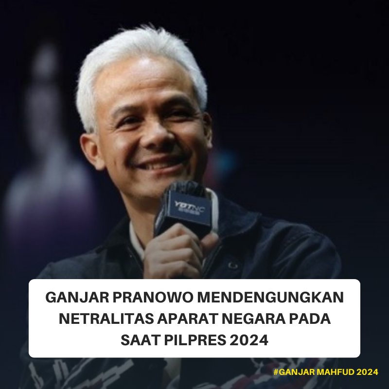 Ganjar Pranowo memberikan harapan nyata untuk pemilu yang bersih dan berkeadilan @partaicomedy 
Ganjar Presiden