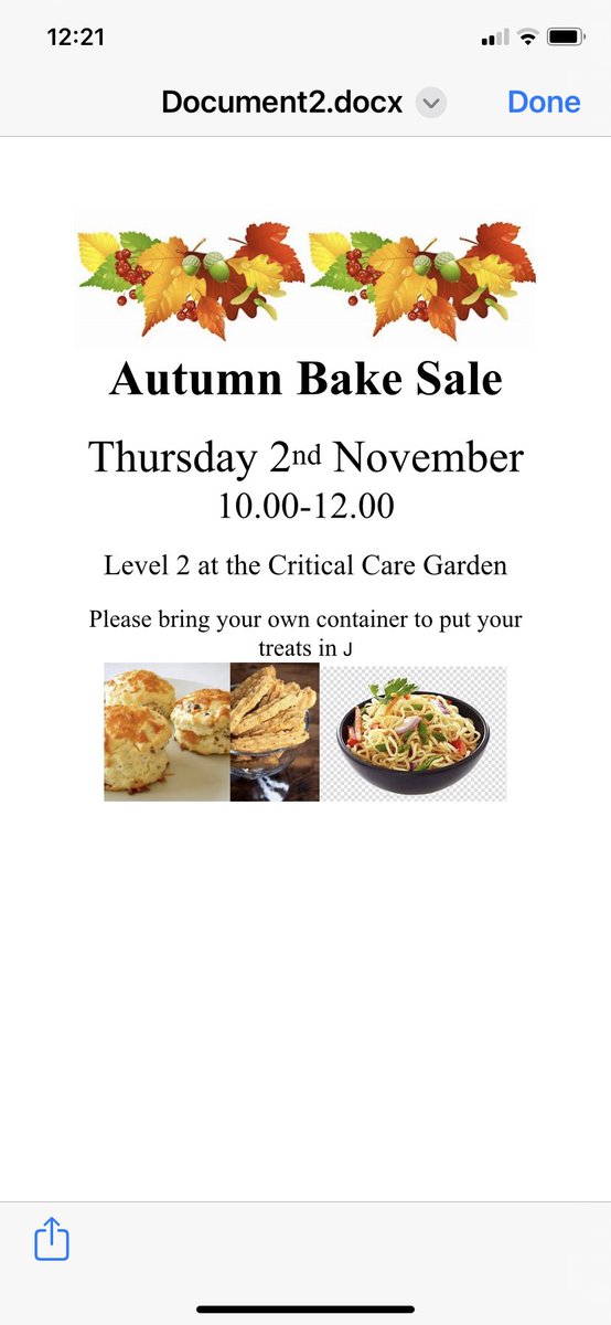 It’s blustery out there but come and treat yourself at our Autumn Bake sale today! <a href="/ESHTNHS/">East Sussex Healthcare NHS Trust</a>