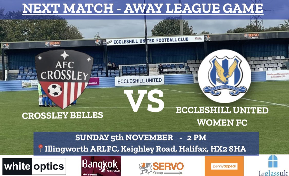 GuiseleyLadies's tweet photo. ⚽️🔵 NEXT AWAY MATCH 🔵⚽️

Join us this Sunday for our away match, where we travel over to Illingworth to take on Crossley Belles ⚽️

Why not come and see us in action? 🙌🏻 

2PM see you there ⚽️

#eccyawaydays #UTE https://t.co/oeykb2ou10