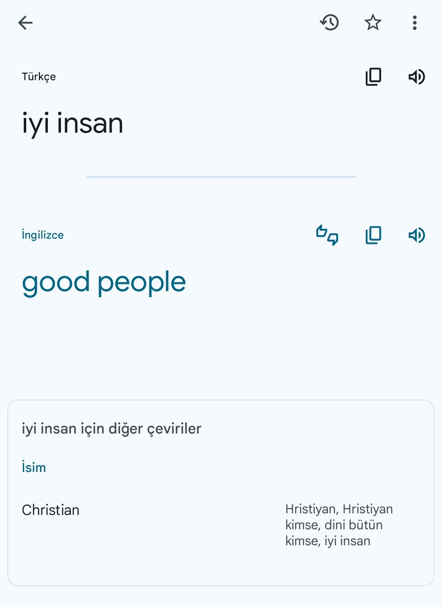 Google translate 'iyi insan' çeviri alternatifi 😑