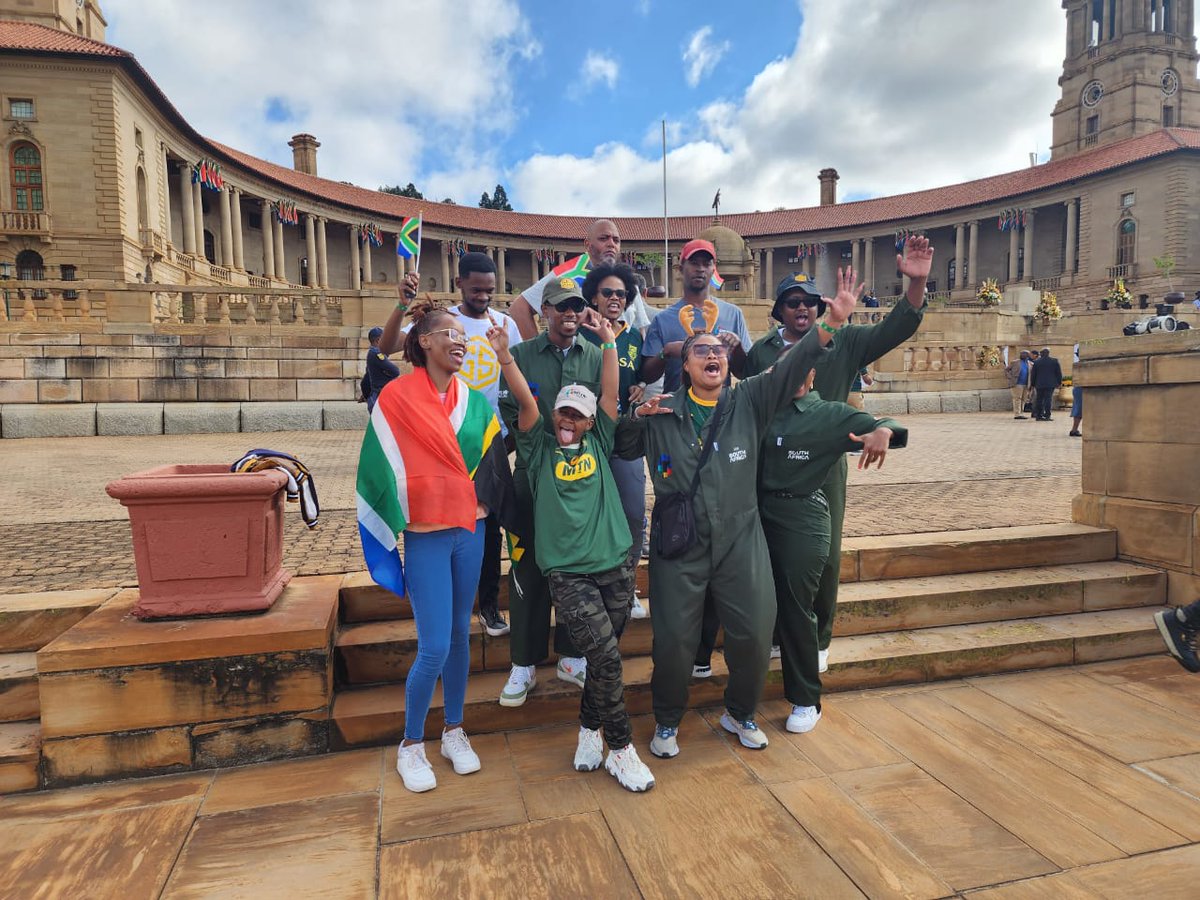 The #RWC2023 Trophy Tour kicks off in Pretoria. 🏆 Our members are there... To show support for the Springboks. 📍Union Buildings to FNB Stadium #GwijoAtTheRugby #SpringboksRWC