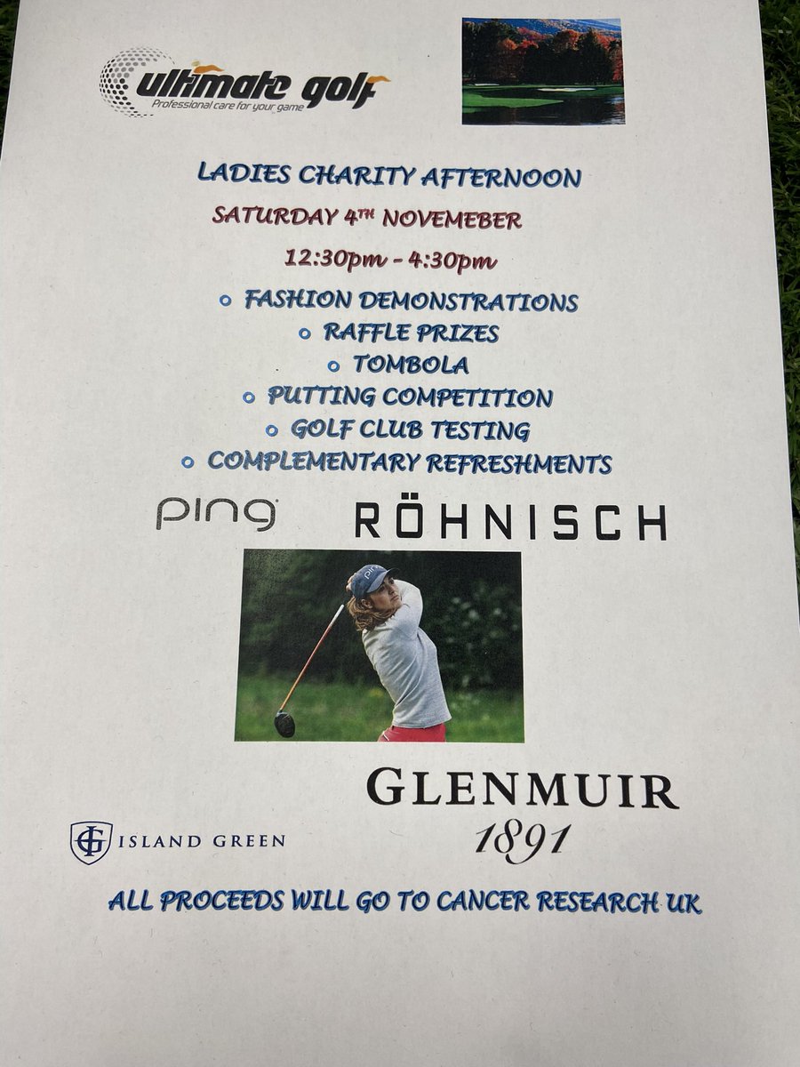 Great Charity Event at Ultimate Golf Aldridge Walsall Saturday 4th November all proceeds to Cancer Research.