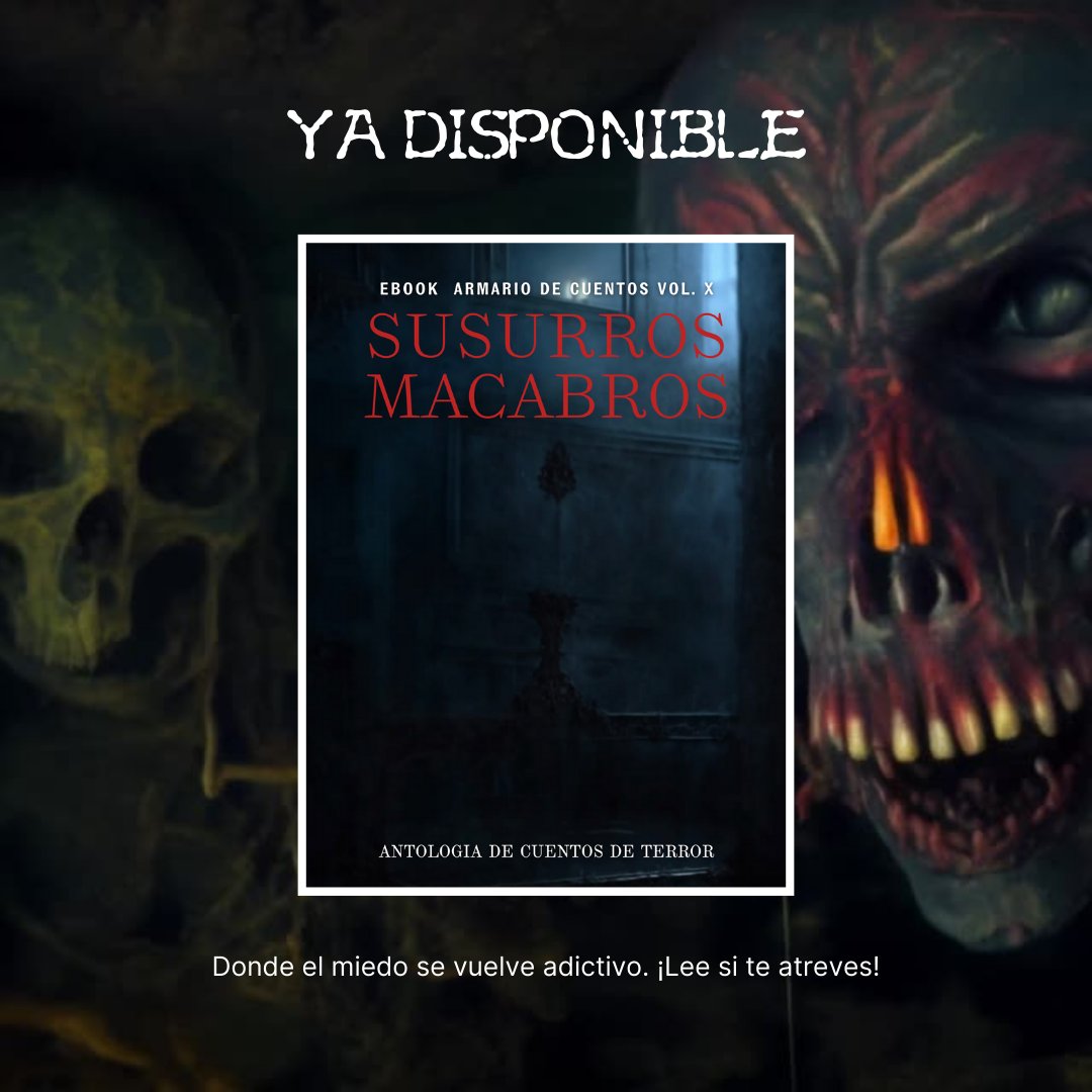 ArmariodeCuento's tweet photo. ¡Sumérgete en un mundo de horror y suspenso con "Susurros Macabros"! Este ebook reúne las historias más aterradoras que te mantendrán despierto durante las noches.
➡https://t.co/fcLcaKT3HO
.
.
 #cuentos #relatos #historias #ebook  #miedo #terror #concursoliterario #ebookdeterror https://t.co/O0S8P8VFJn