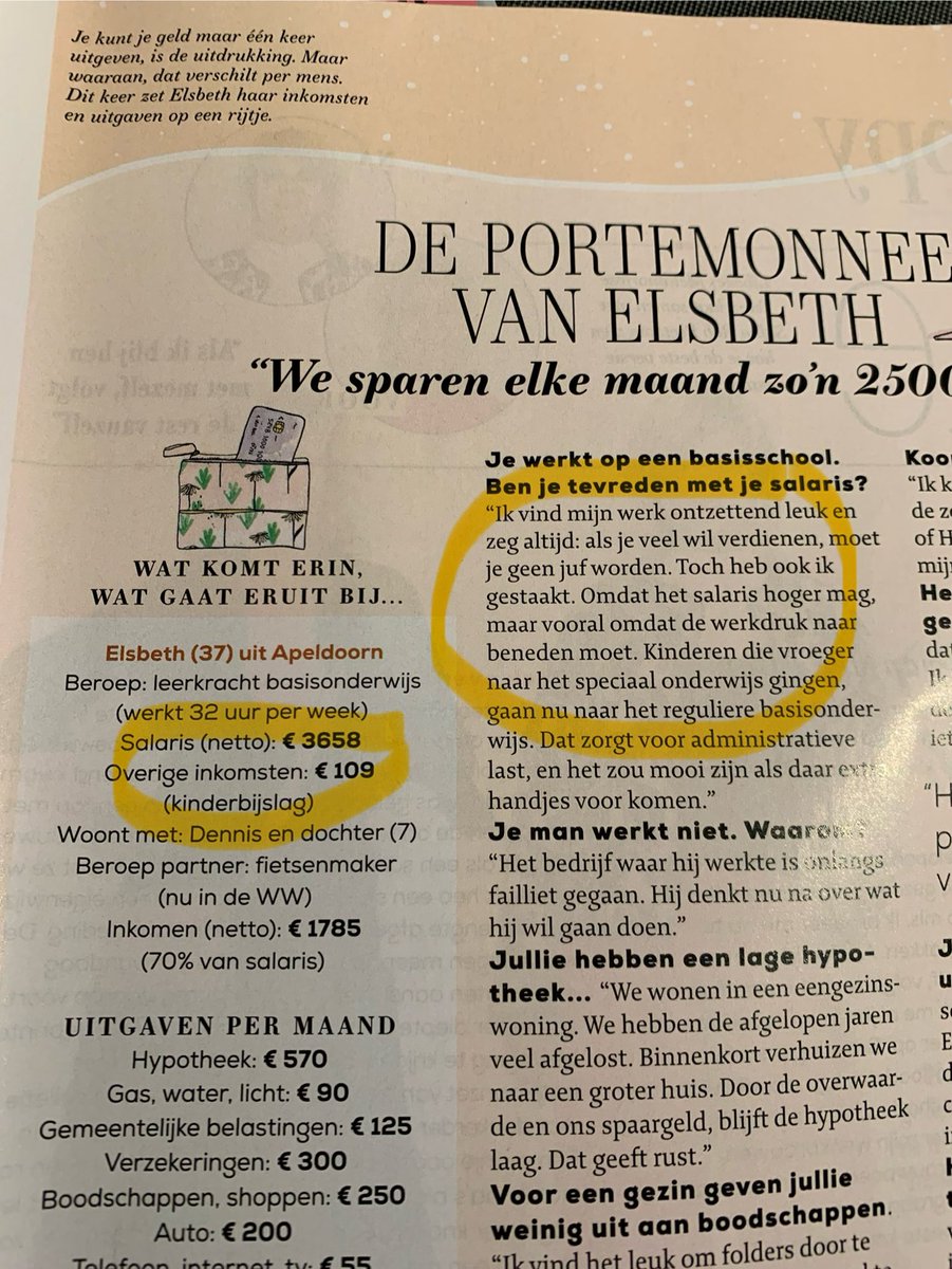 ingebaten's tweet photo. ⁦@Libelle⁩ Dit kan toch niet kloppen, denk ik?! €3658 netto voor 32u… (en dan ook nog eens niet tevreden zijn als) #leerkracht #basisschool?!! Voor dit salaris wil toch juist iedereen juf worden, of snap ik het niet meer als #HR -manager in het #bedrijfsleven?… https://t.co/qZJeTqxDNf