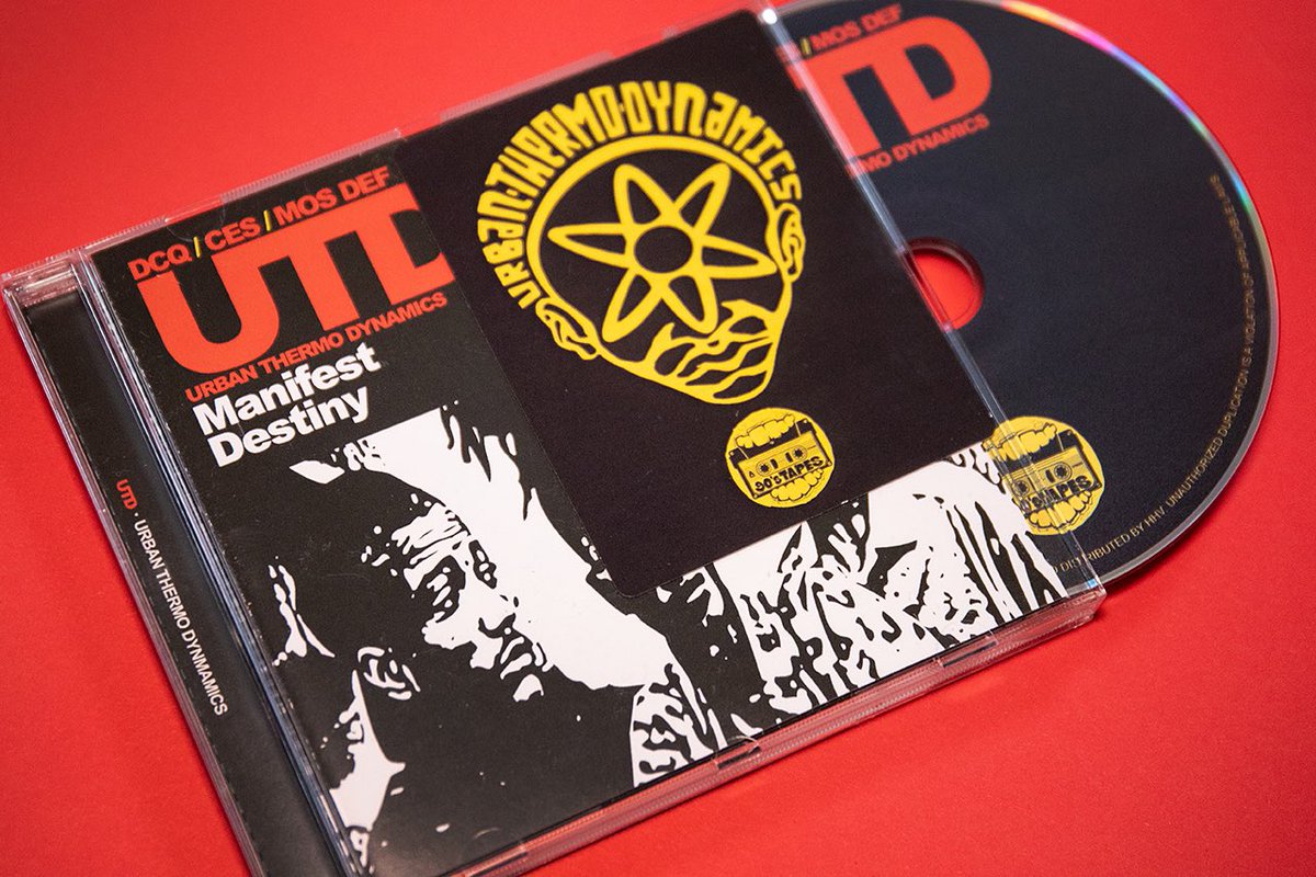 'Manifest Destiny' is the first and only release of the Urban Thermo Dynamics, the group formed by Mos Def along his younger brother DCQ and high-school friend Ces. This nugget finally gets the reissue treatment available in a limited run on 2LP, CD & MC 90stapes.lnk.to/u-t-d