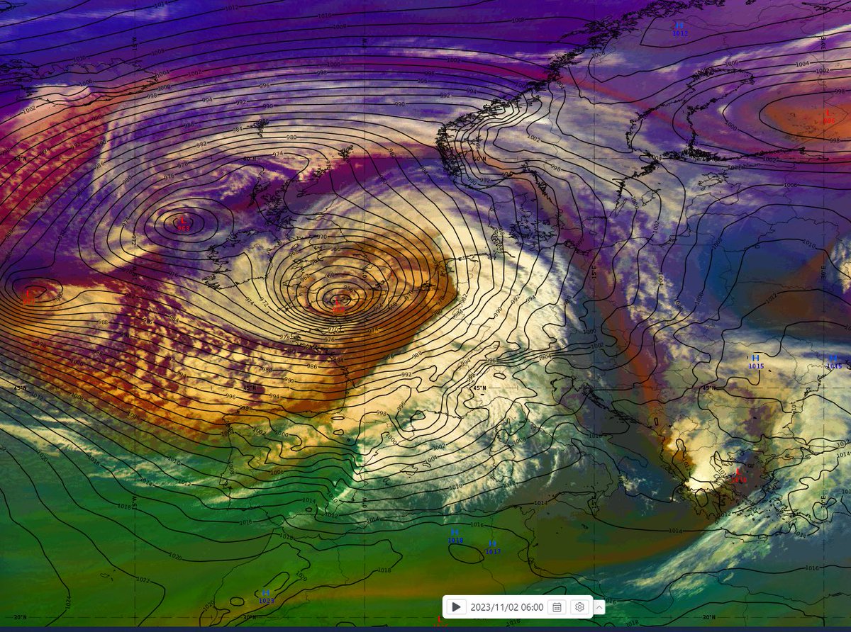 TanjaRenko's tweet photo. Impresivna 🌀 #Ciaran ! Već stižu dojave o brzinama vjetra većim od 200 km/h, velikoj tuči, a moguće i 🌪️. Izdana su mnoga upozorenja.
#eumetrain #eumetsat https://t.co/bg03EOtoXS
