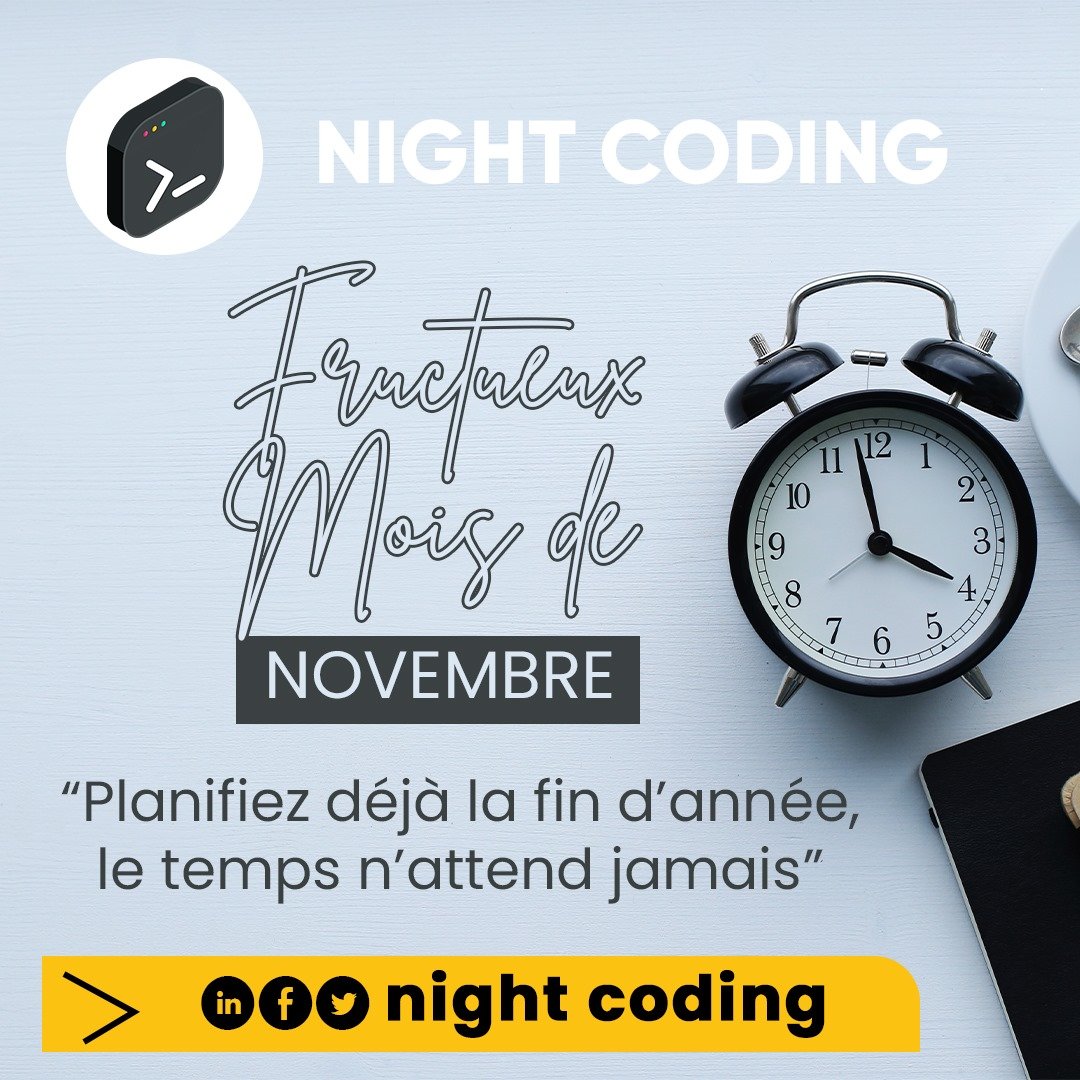 night_coding_tg's tweet photo. La nuit a été bonne ?

C'est plutôt mouvementée pour les codeurs de nuit 🤭. Normal !

La fin de l'année c'est dans 60 jours ein, planifiez déjà la fin d'année,  le temps n'attends jamais.

L'équipe Night Coding est de cœur avec vous 🫶🏽.

Fructueux mois de novembre . https://t.co/55S95cdkmd