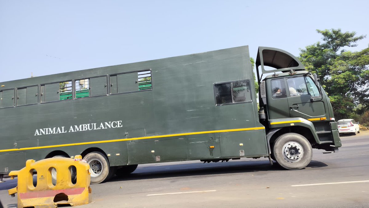 Saw such huge Animal Ambulance for the first time in Mumbai… Any1 know whats the plan…?