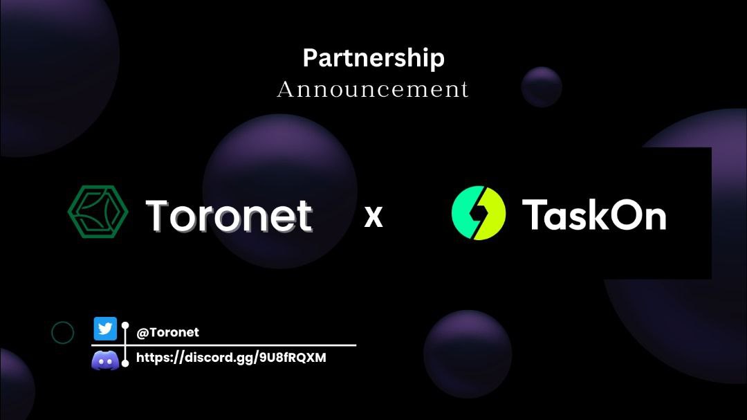 TaskOnCampaigns's tweet photo. We are thrilled to announce an Amazing partnership with @toronet!

Toronet is a layer 1 blockchain built to drive impact and fulfill aspirations for global and financial inclusion.

A campaign event worth $200 will be dropped to the community. 🎁
https://t.co/65gZhdz7OP https://t.co/RI2vopmlWe