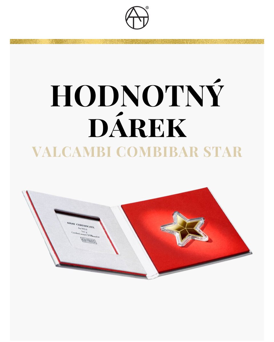 ATT_Investments's tweet photo. ✨ Valcambi CombiBar Star jsou vrcholem švýcarské rafinovanosti a přesnosti. Tyto švýcarské zlaté mini cihličky nabízejí flexibilitu a bezpečnost.

#attinvestments #zlato #valcambi #combibar #investicnizlato #drahykov #ceskarepublika https://t.co/De041KCL9I